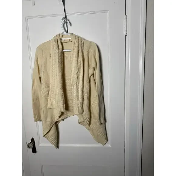 Altar'd State Cream Chunky Cable Knit Grandpa Cardigan Sweater Women's Small - Picture 9 of 9